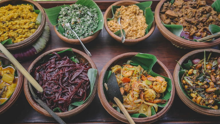 Diferentes tipos de comida de Sri Lanka